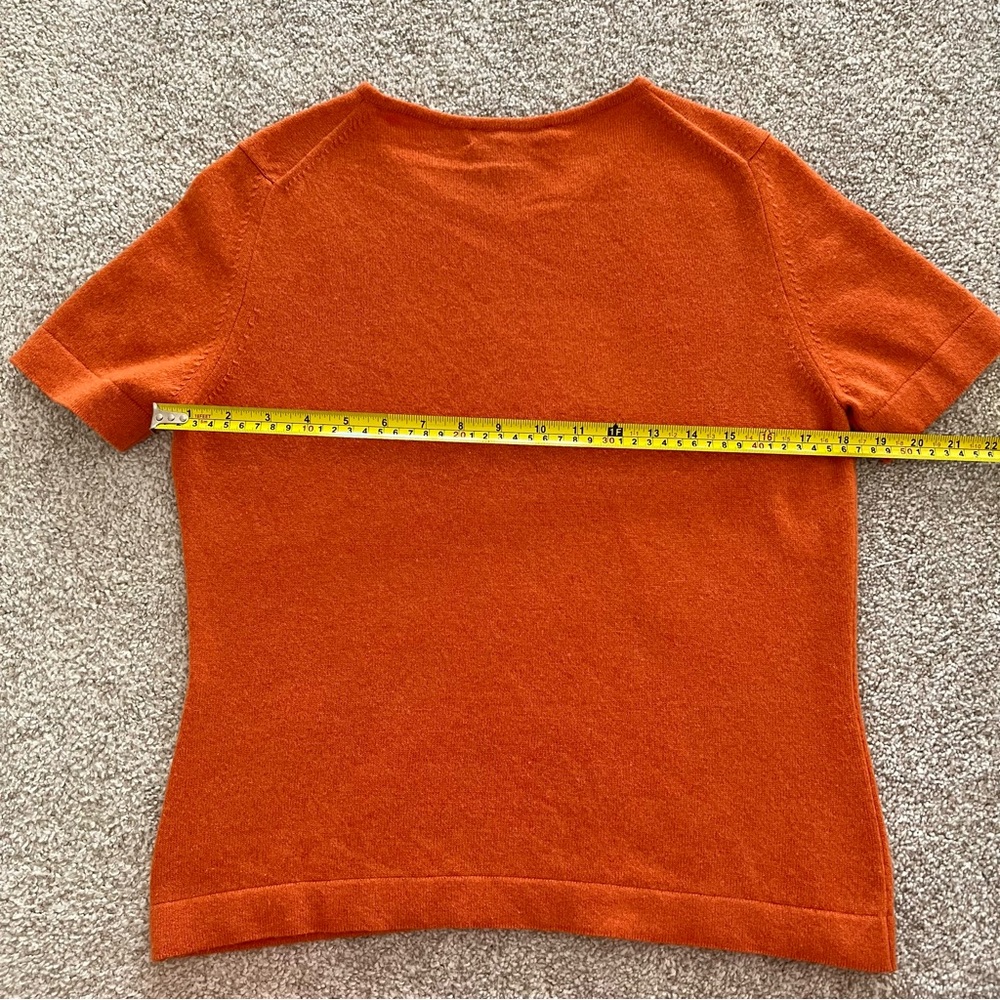 SOLDBrooks Brothers Pure Cashmere Orange Minimalist Top - Picture 7 of 7